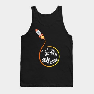 Rocket flying to the moon Tank Top